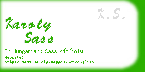 karoly sass business card